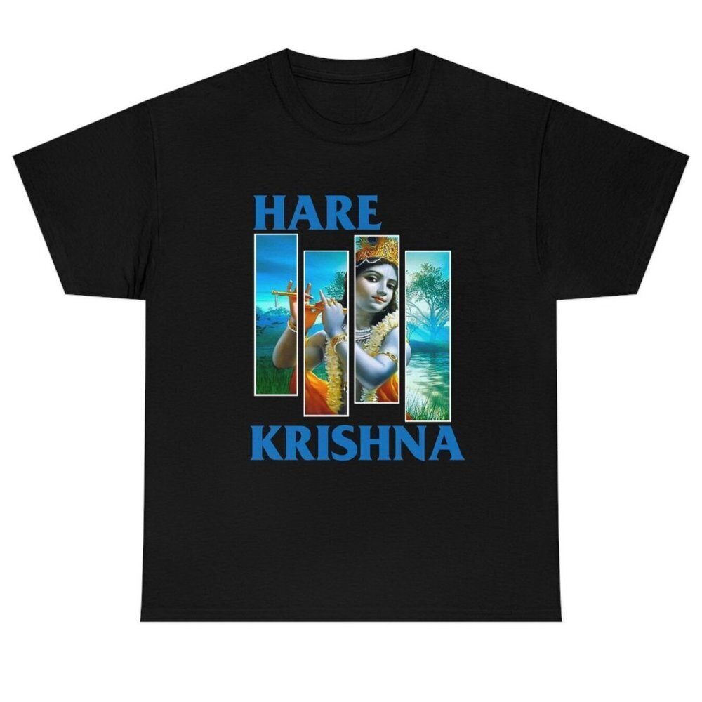 Hare Krishna Unisex Heavy Cotton Tee Bhakti Straight Hardcore Punk Hindu Tshirt